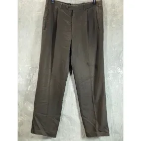 CORNELIANI Men's Brown Pleated Regular-Fit Wool Flat Front Dress Pants SZ 36R