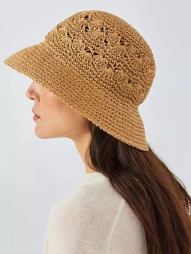 Crochet Fan Hat, Neutral