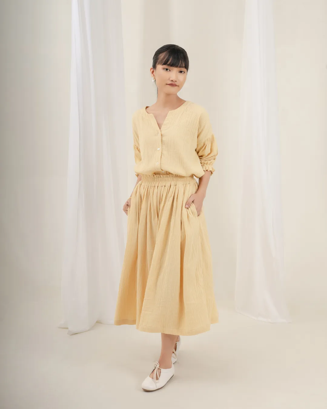 Daichi Organic Wrinkle Cotton Skirt