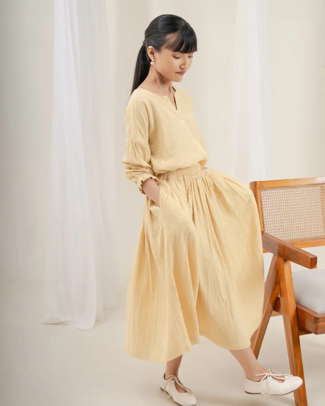 Daichi Organic Wrinkle Cotton Skirt