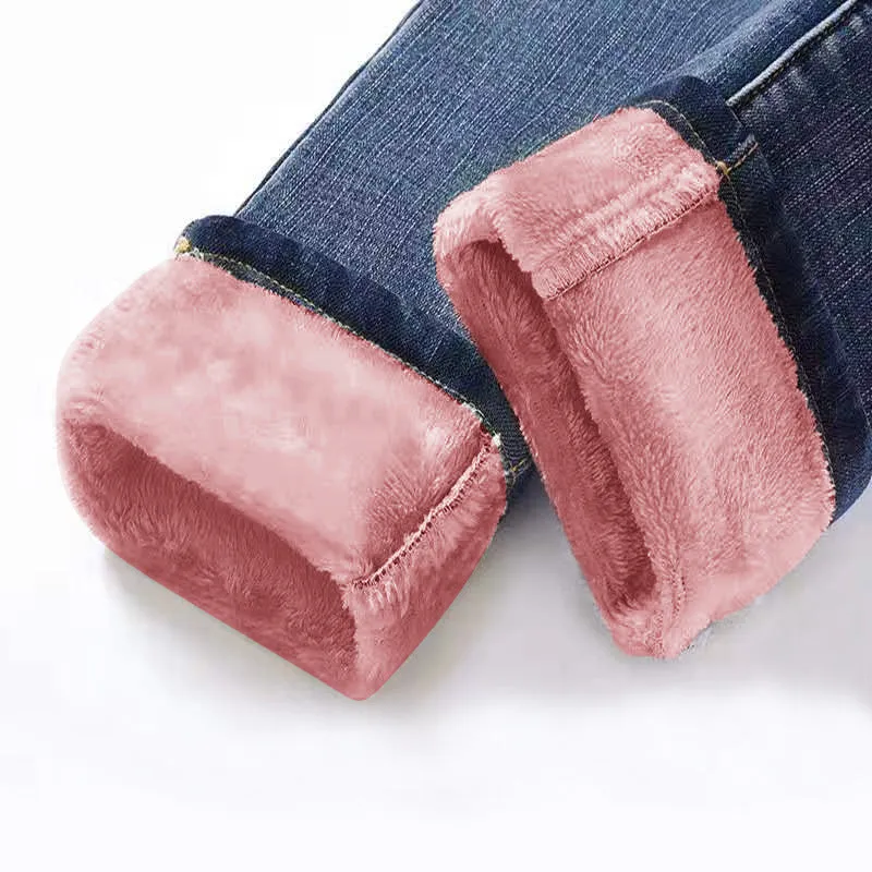 Denim jeans for Women Pants Plus size Winter Warm Jeans Woman High Waist Casual