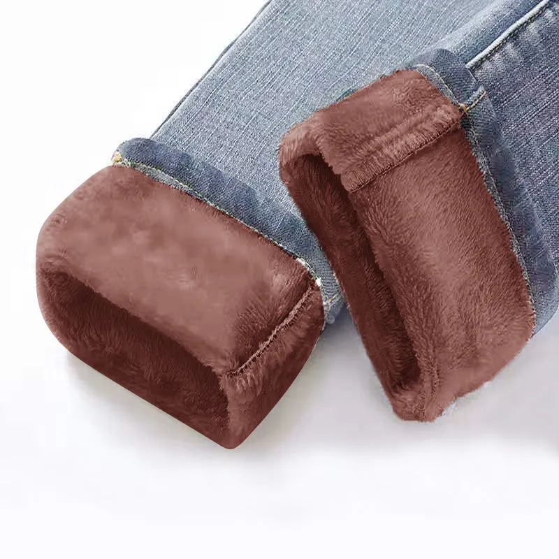 Denim jeans for Women Pants Plus size Winter Warm Jeans Woman High Waist Casual