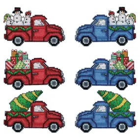 DIY Design Works Holiday Pickup Truck Christmas Plastic Canvas Ornament Kit 6876