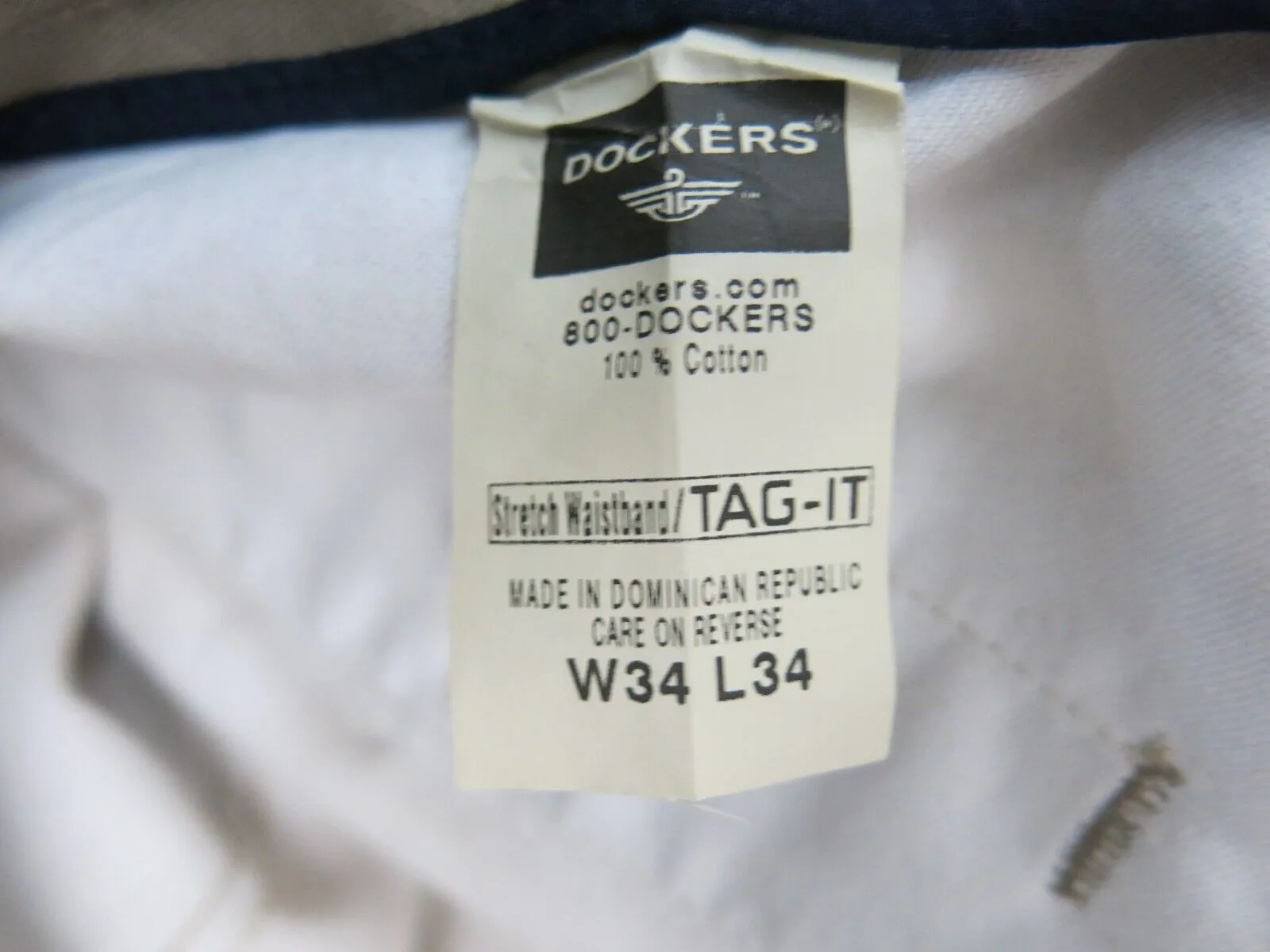 Dockers Mens Straight Leg Dress Pant 100% Cotton Individual Fit Beige SZ W34XL34