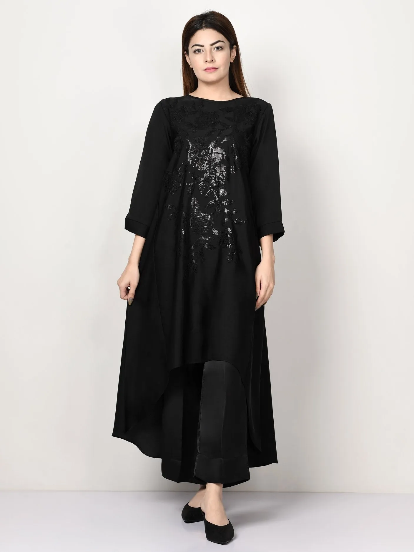 Embroidered Silk Suit