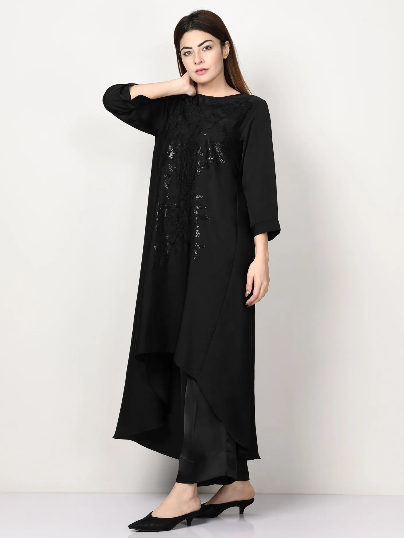 Embroidered Silk Suit