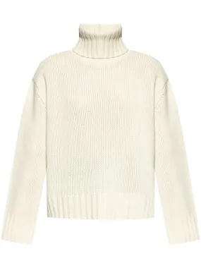 FABIANA FILIPPI Elegant Cream Turtleneck Sweater in Wool-Silk Blend