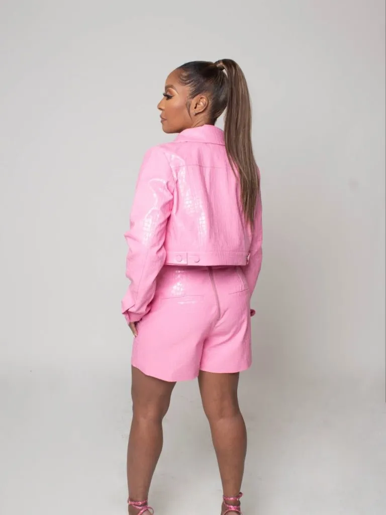 Faux Croc Jacket