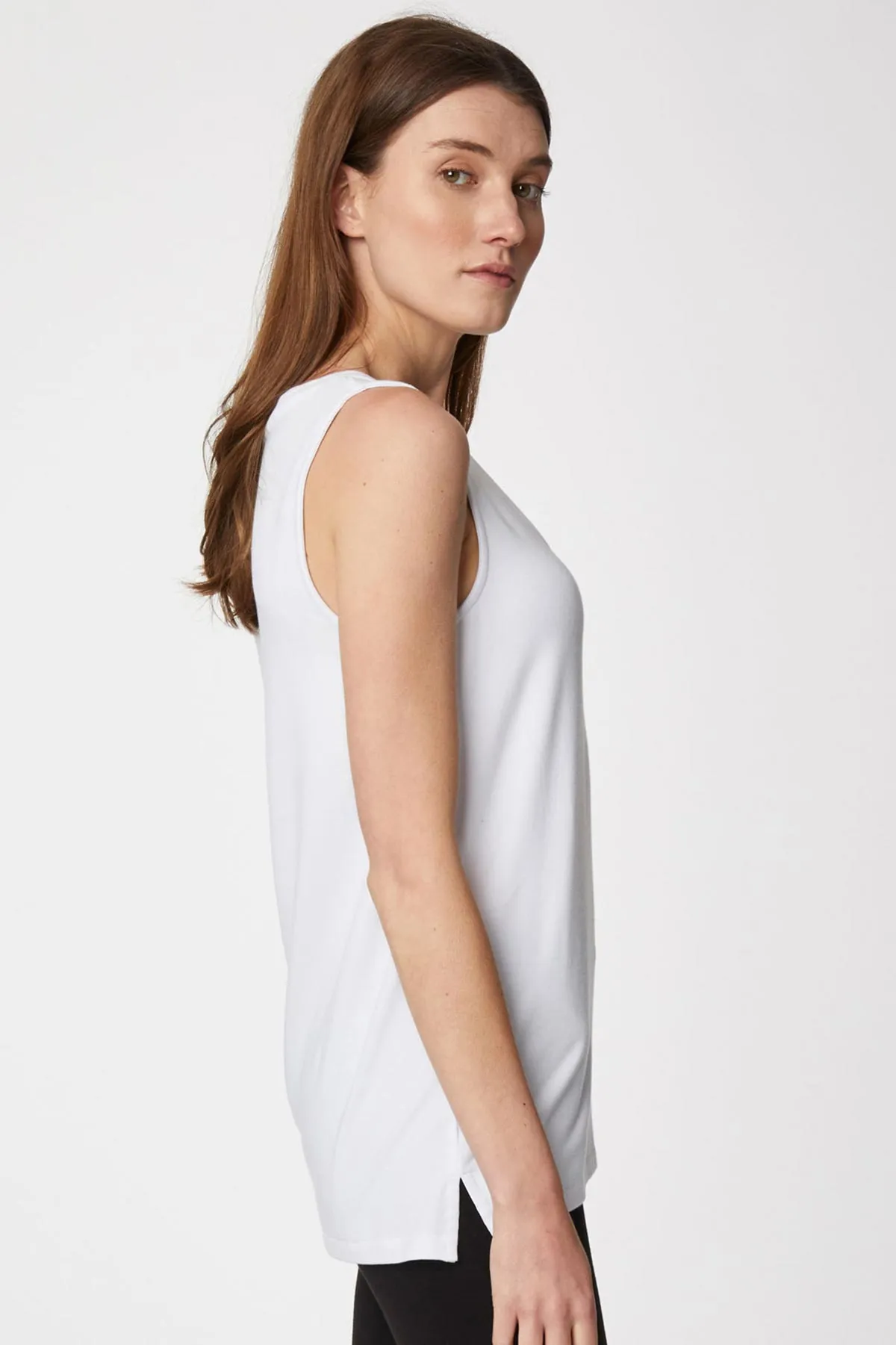 Fitted Singlet Bamboo Base Layer White