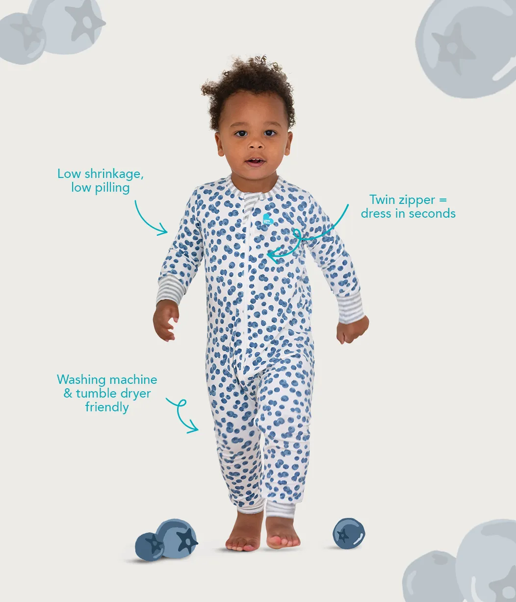Footless Romper Cotton Grey Stripe