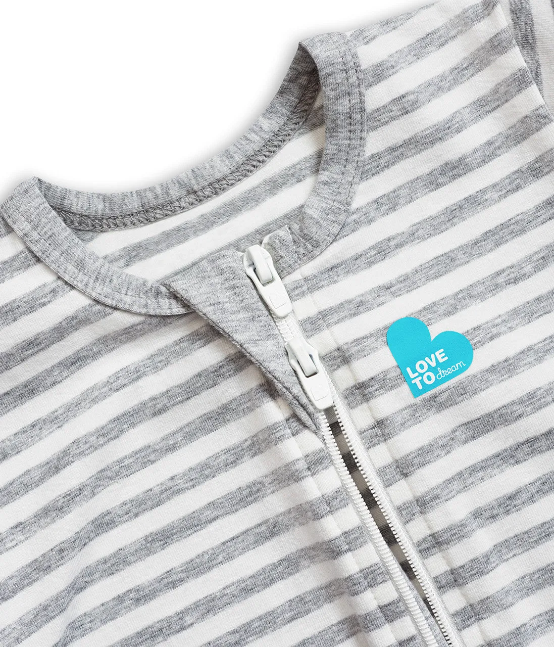 Footless Romper Cotton Grey Stripe