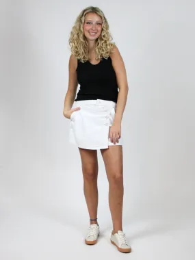 Free People Wynne Denim Skirt Bright White