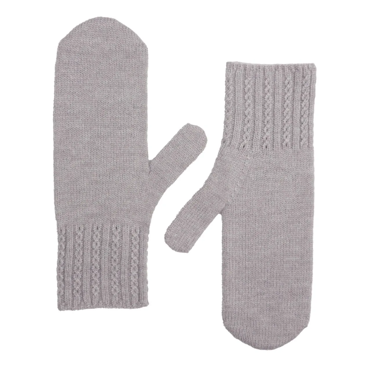 Grey Cable Mittens