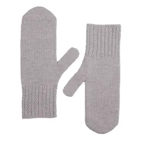 Grey Cable Mittens