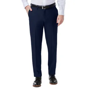 Haggar Mens Slim fit Dress Pants 34 / 32 Navy Blue Solid