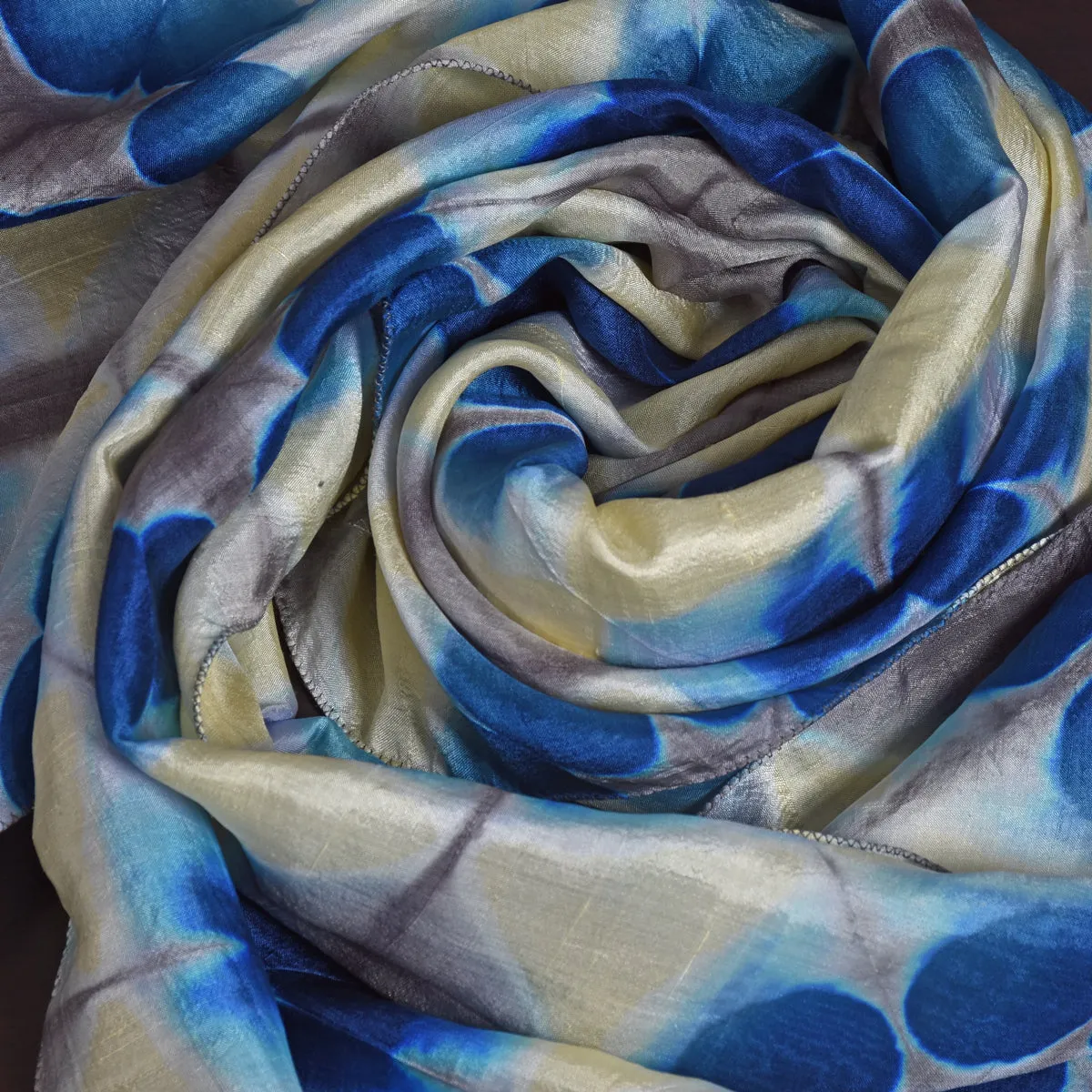 Handwoven Clamp Dyed Mulberry Silk Stole