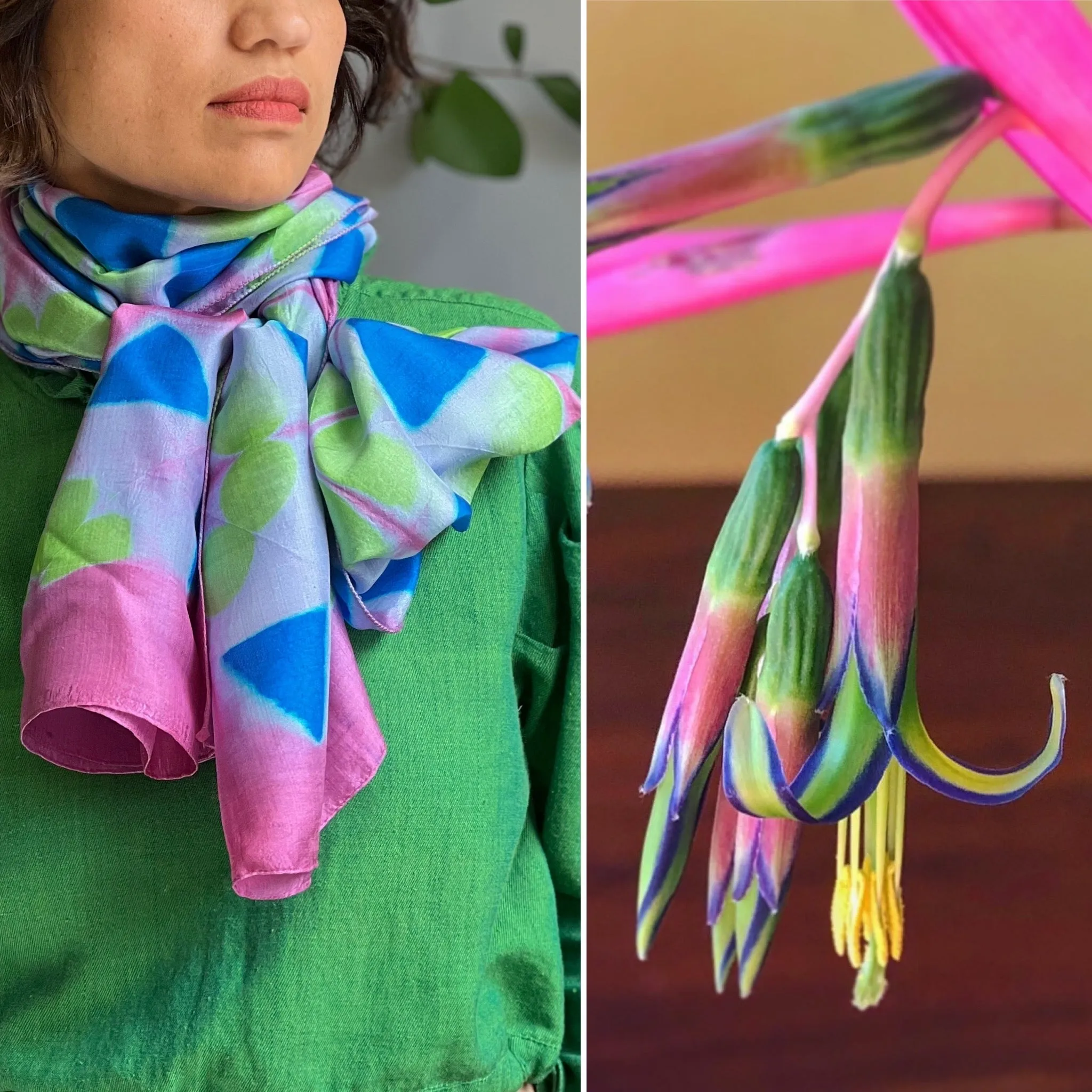 Handwoven Clamp Dyed Mulberry Silk Stole