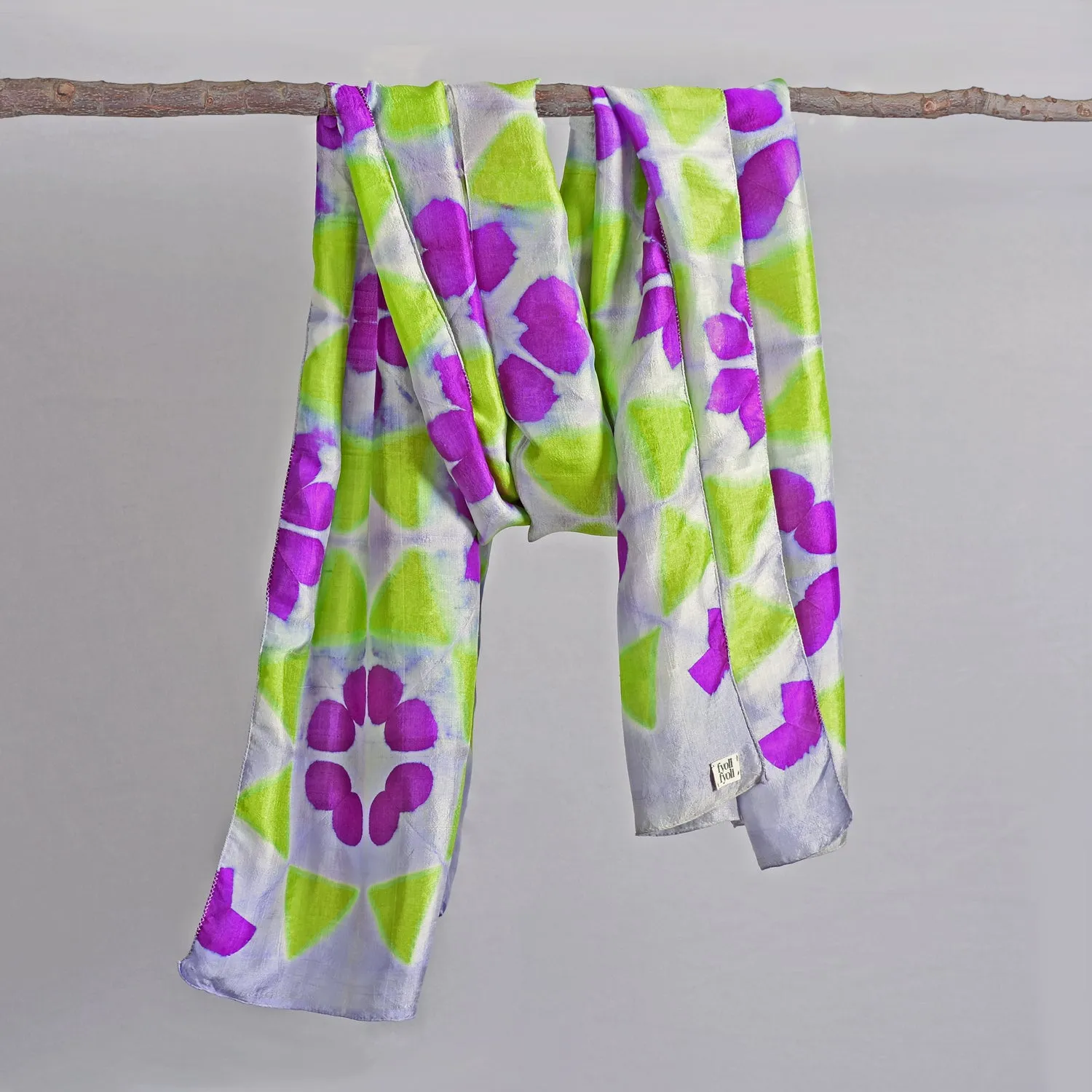 Handwoven Clamp Dyed Mulberry Silk Stole