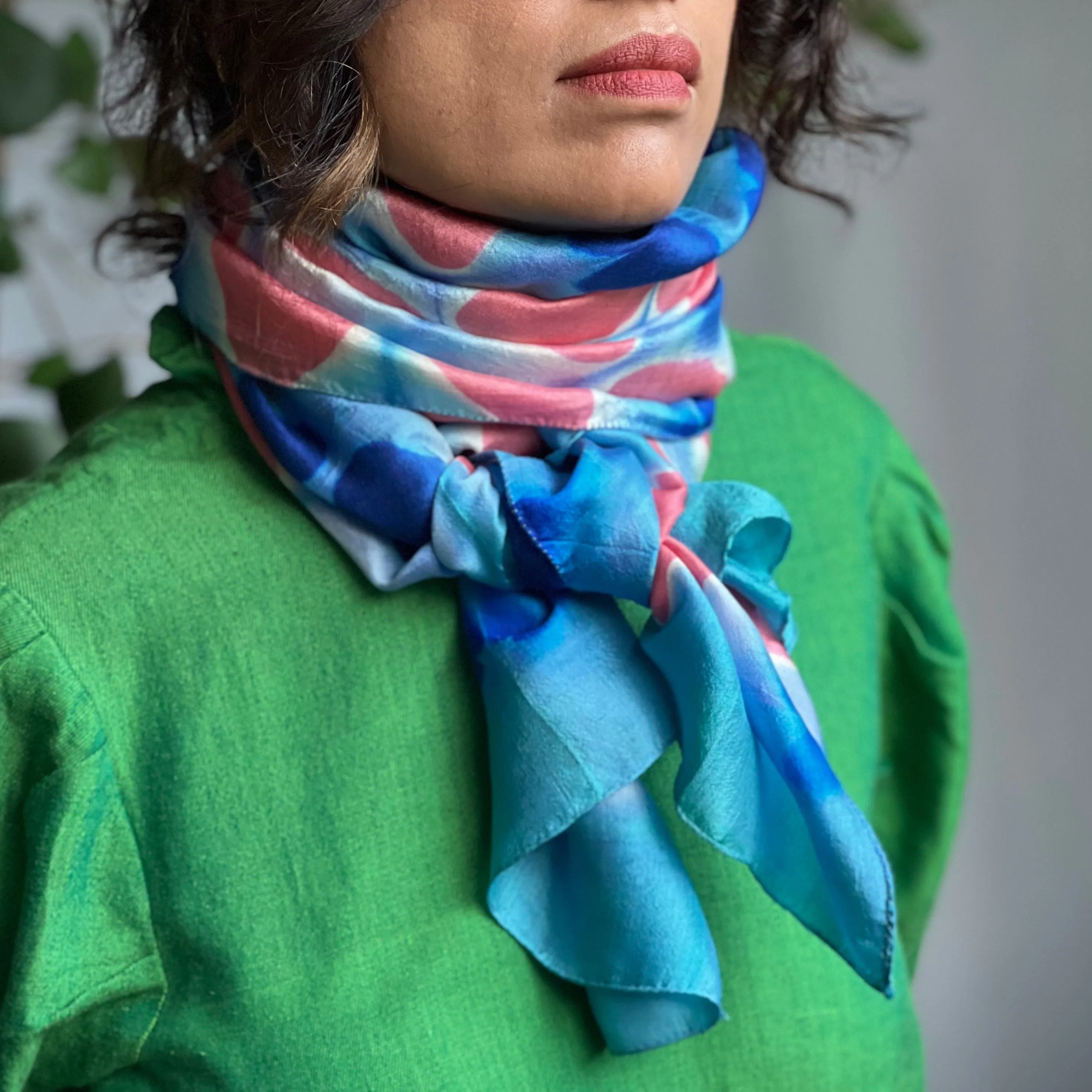 Handwoven Clamp Dyed Mulberry Silk Stole