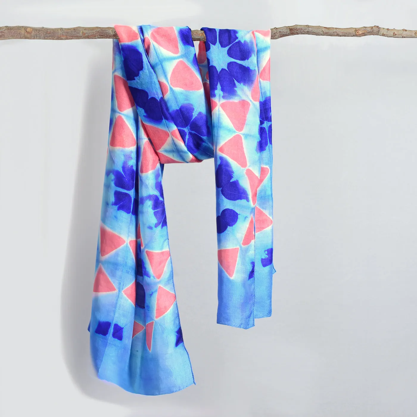 Handwoven Clamp Dyed Mulberry Silk Stole