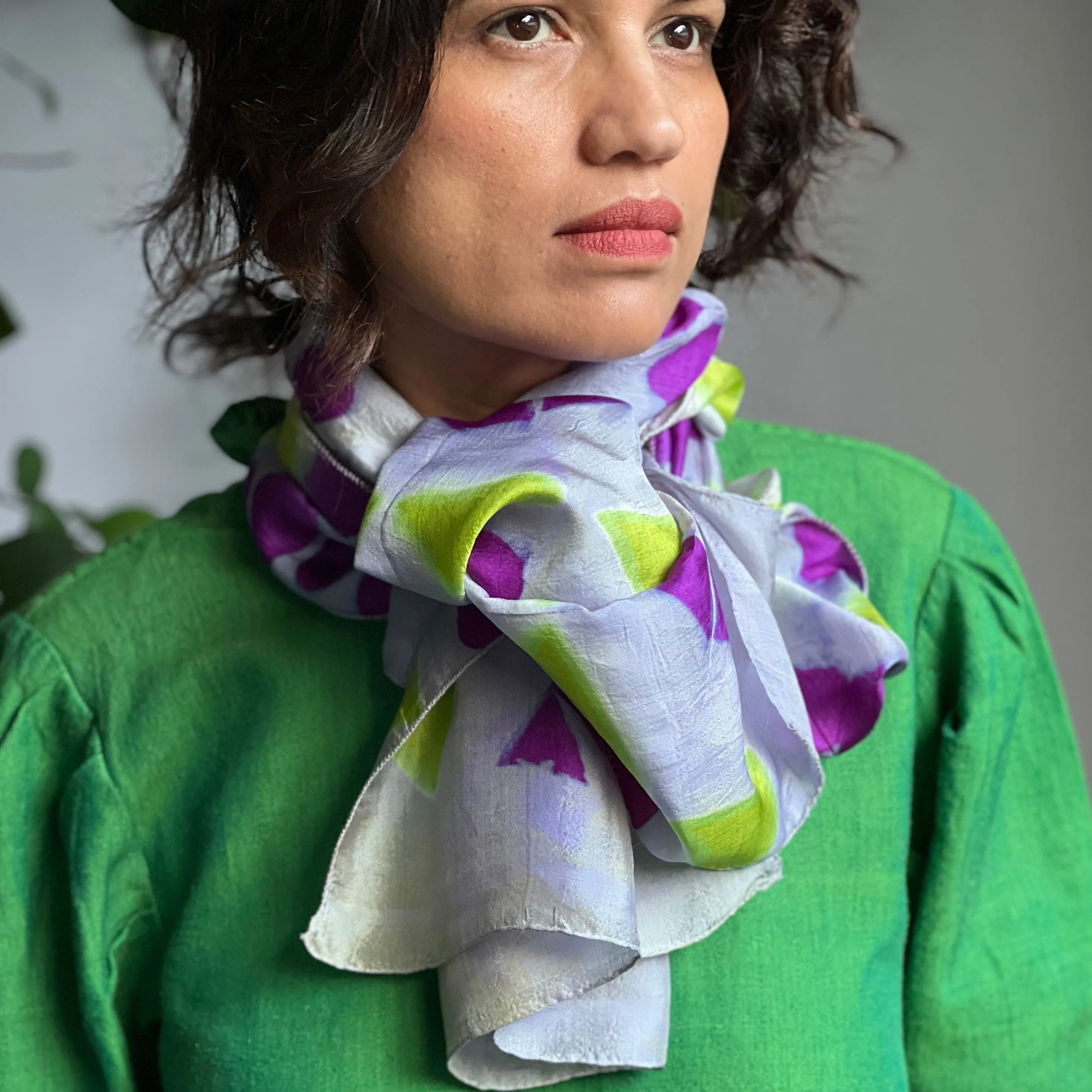 Handwoven Clamp Dyed Mulberry Silk Stole