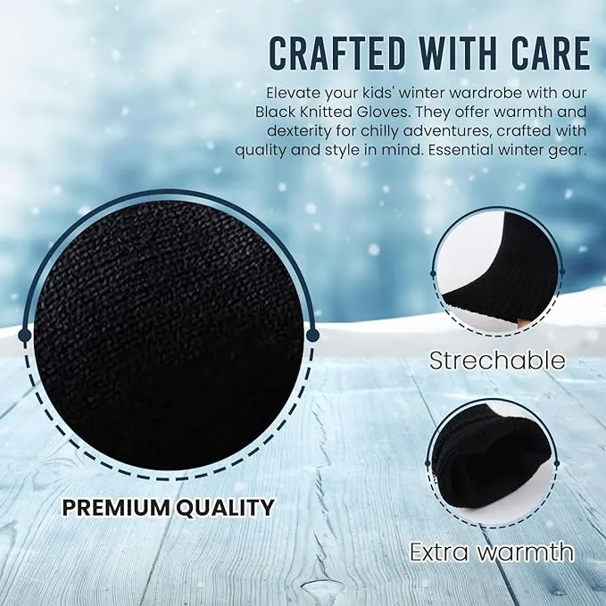 HiFEN® Kids Winter Magic Gloves Stretchy Warm Full Finger Thermal Knit Gloves For Boys Girls one size