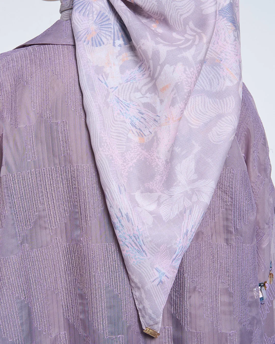 IKARONA SIGNATURE SCARF SILVER MAUVE
