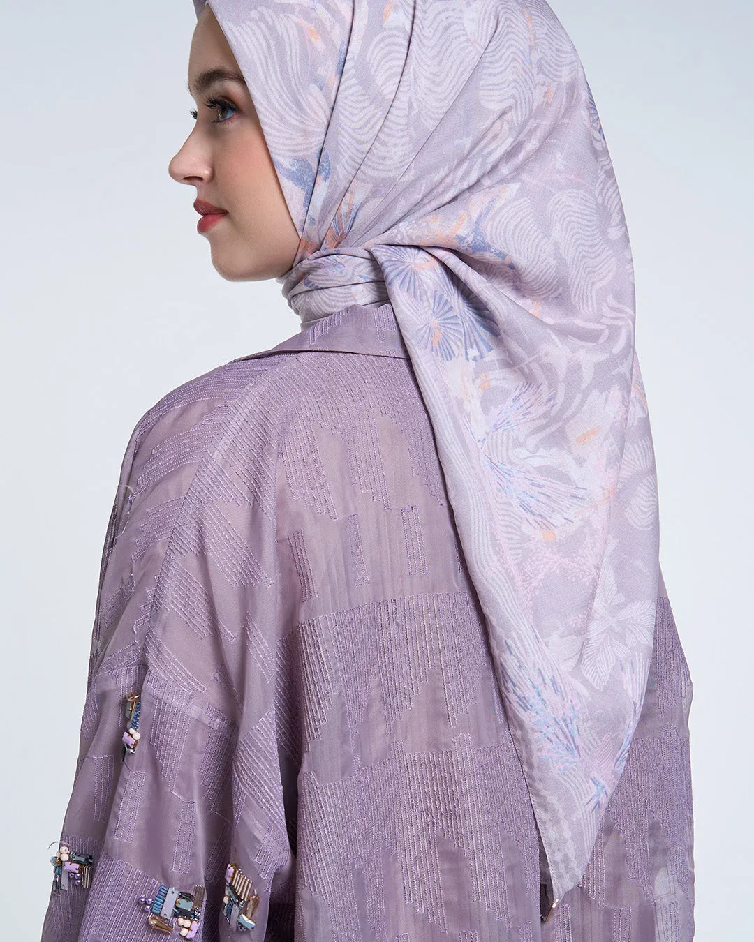 IKARONA SIGNATURE SCARF SILVER MAUVE