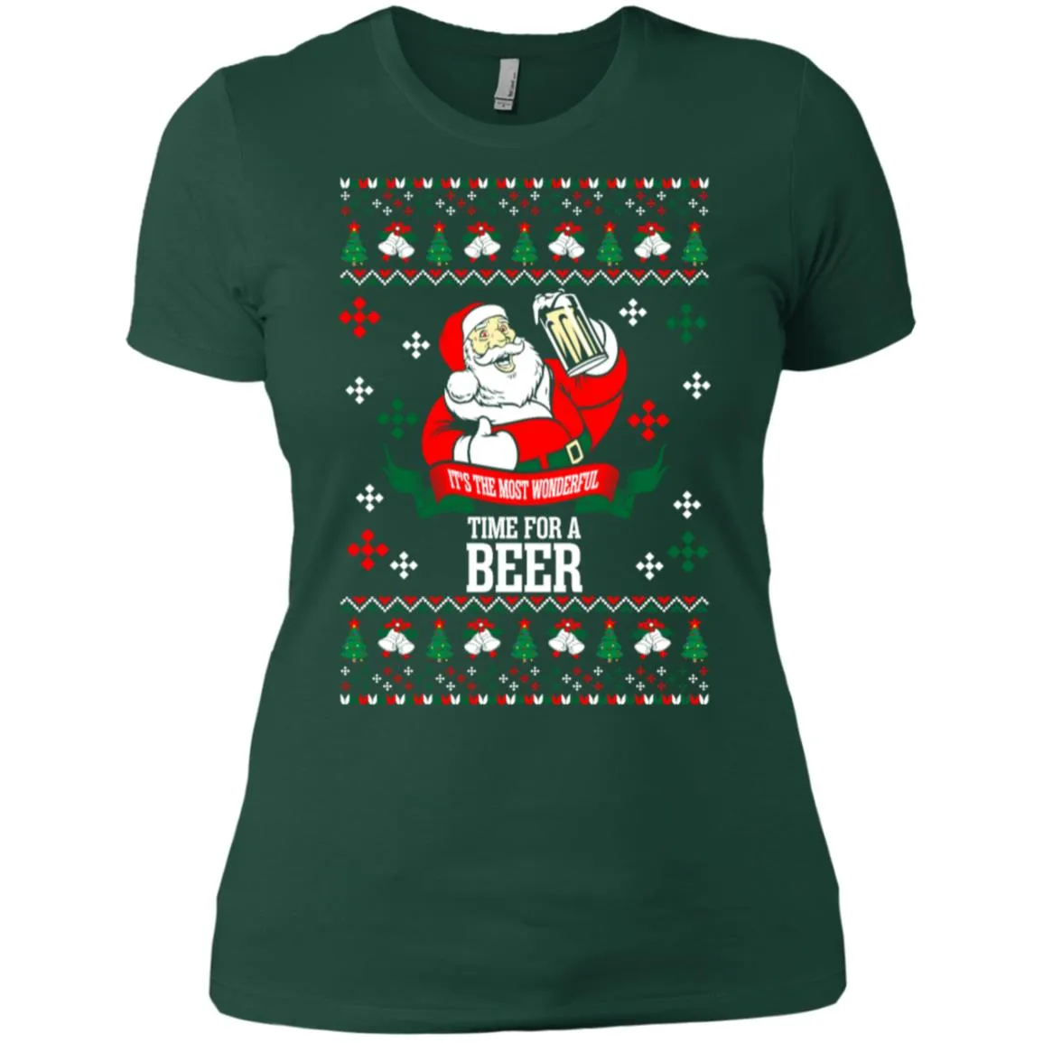 It's The Most Wonderful Time For A Beer Ugly Christmas Women T-Shirt