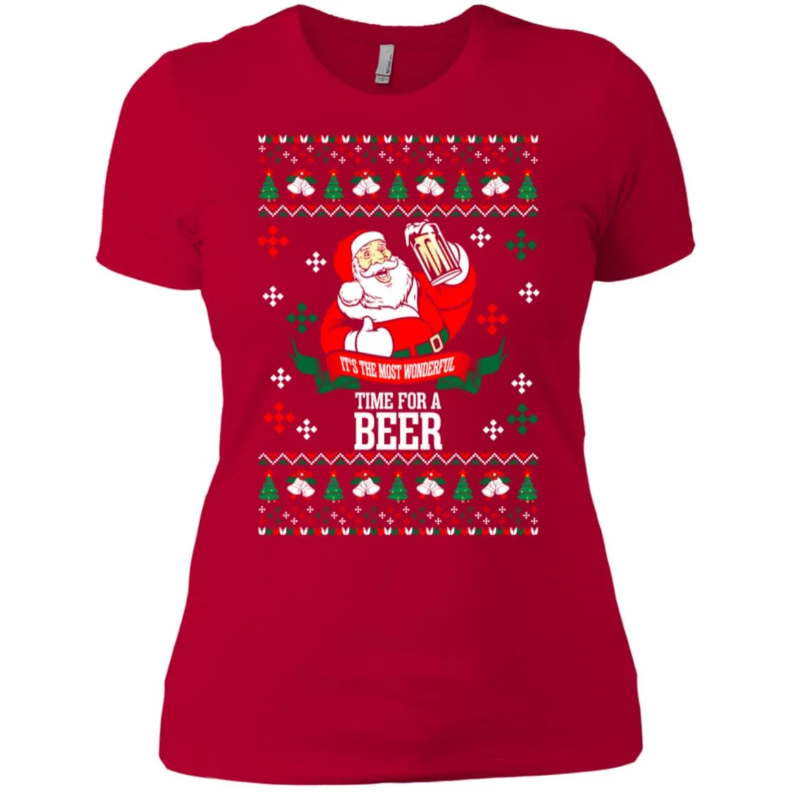 It's The Most Wonderful Time For A Beer Ugly Christmas Women T-Shirt