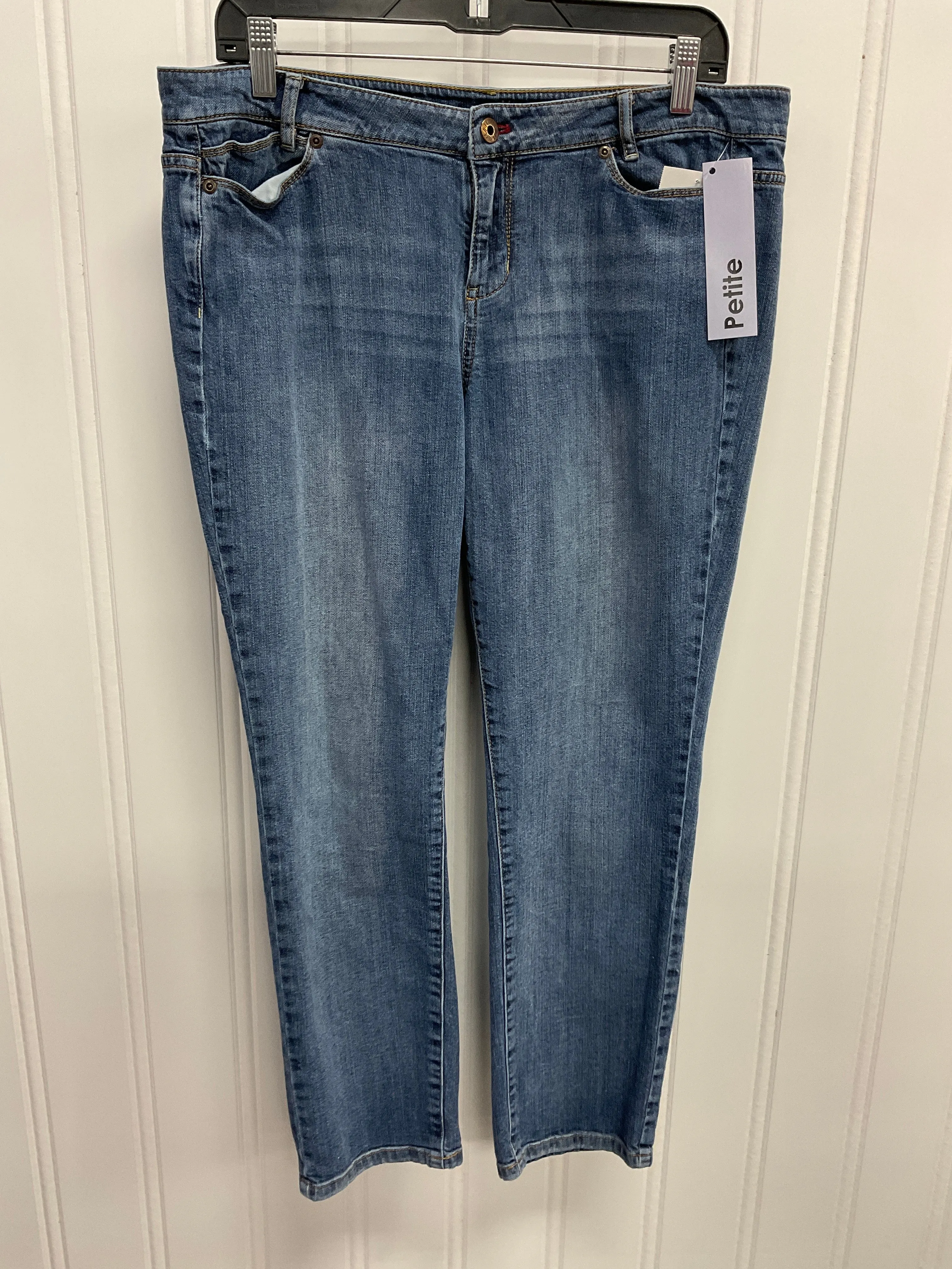 Jeans Straight By J. Jill In Blue Denim, Size:14P