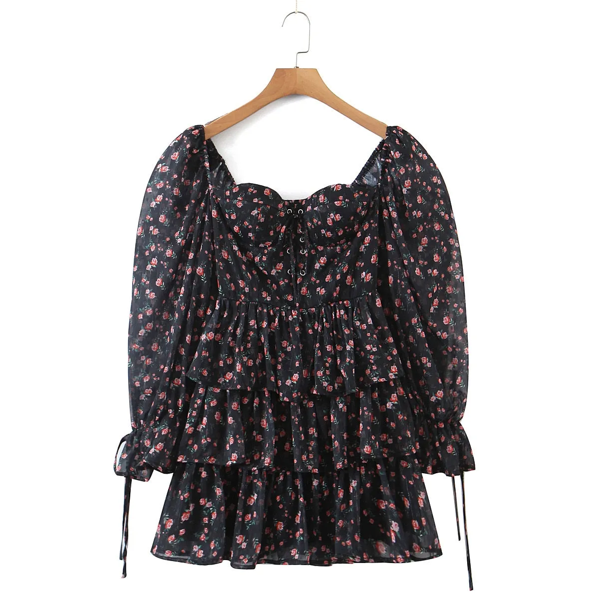 Katarina Floral Bustier Chiffon Dress - 2 Colors