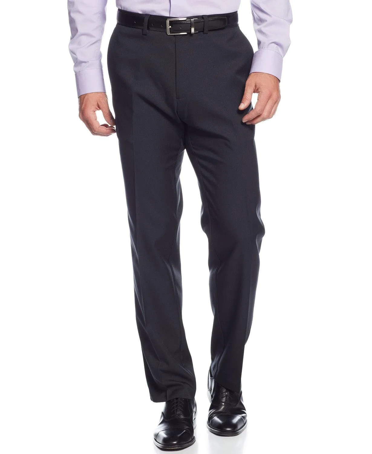 Kenneth Cole Reaction Mens Slim fit Dress Pants 38 / 32 Black Solid