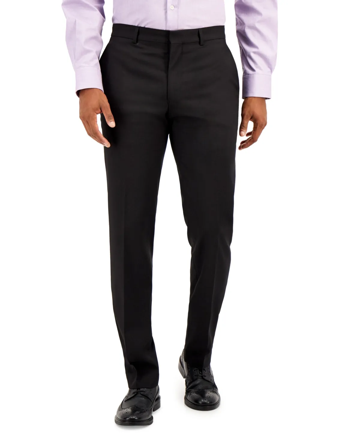 Kenneth Cole Reaction Mens Slim fit Dress Pants 38 / 32 Black Solid