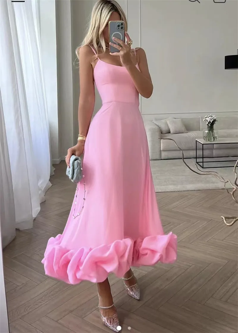 Сlara Flower Hem Sexy Midi Dress