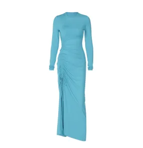 Long Sleeve Side Slit Maxi Dress
