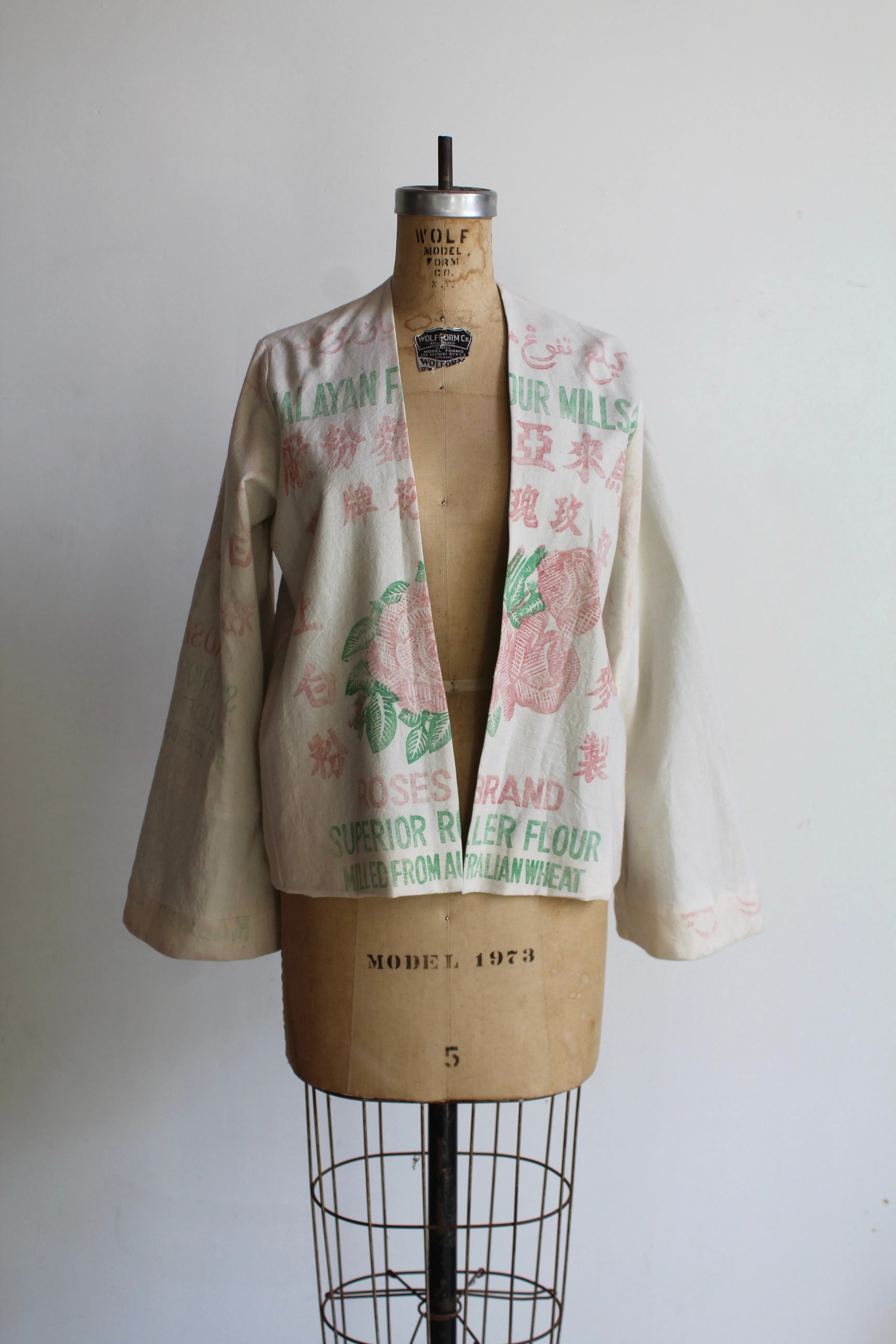 Malayan Roses Cropped Flour Sack Jacket
