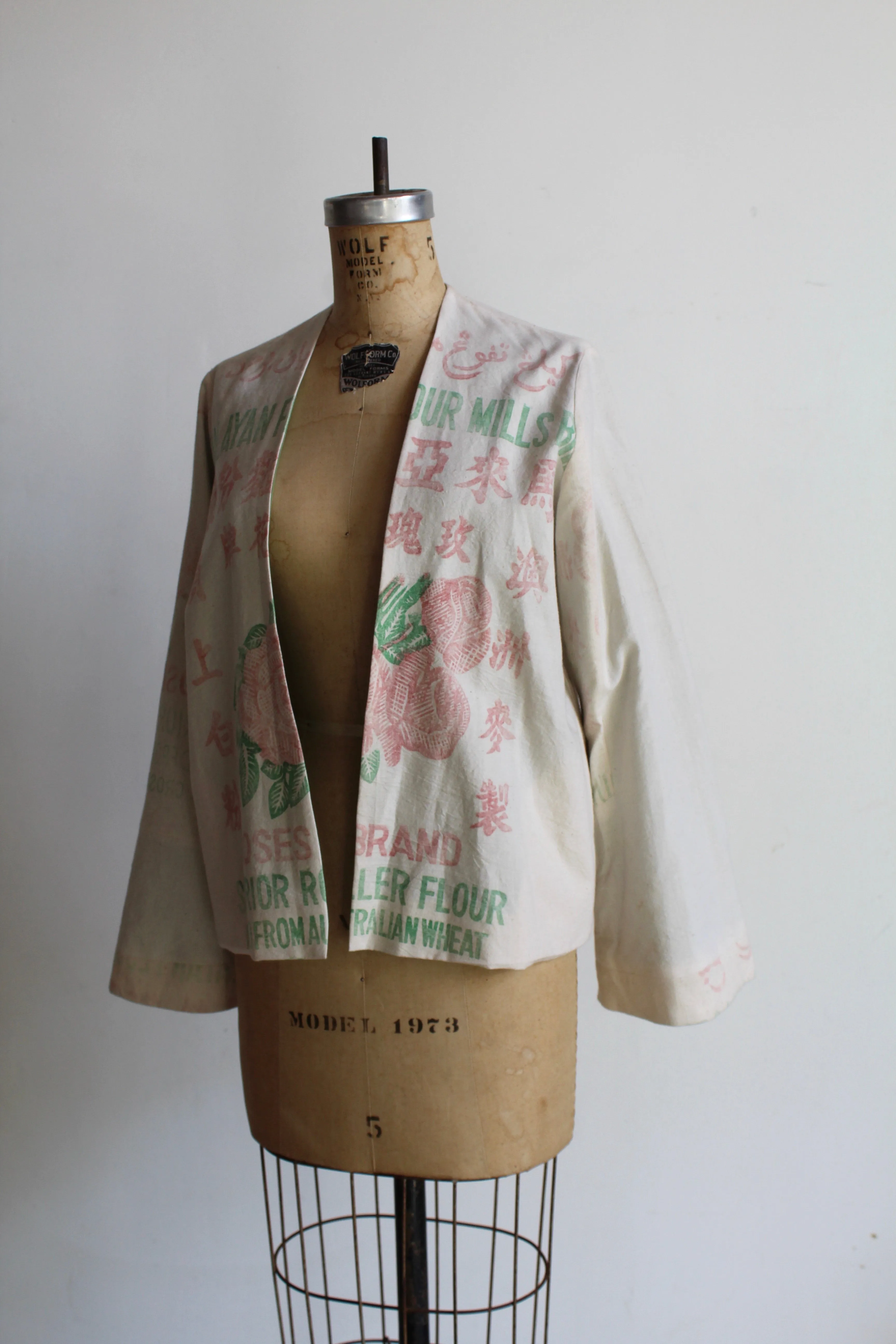 Malayan Roses Cropped Flour Sack Jacket