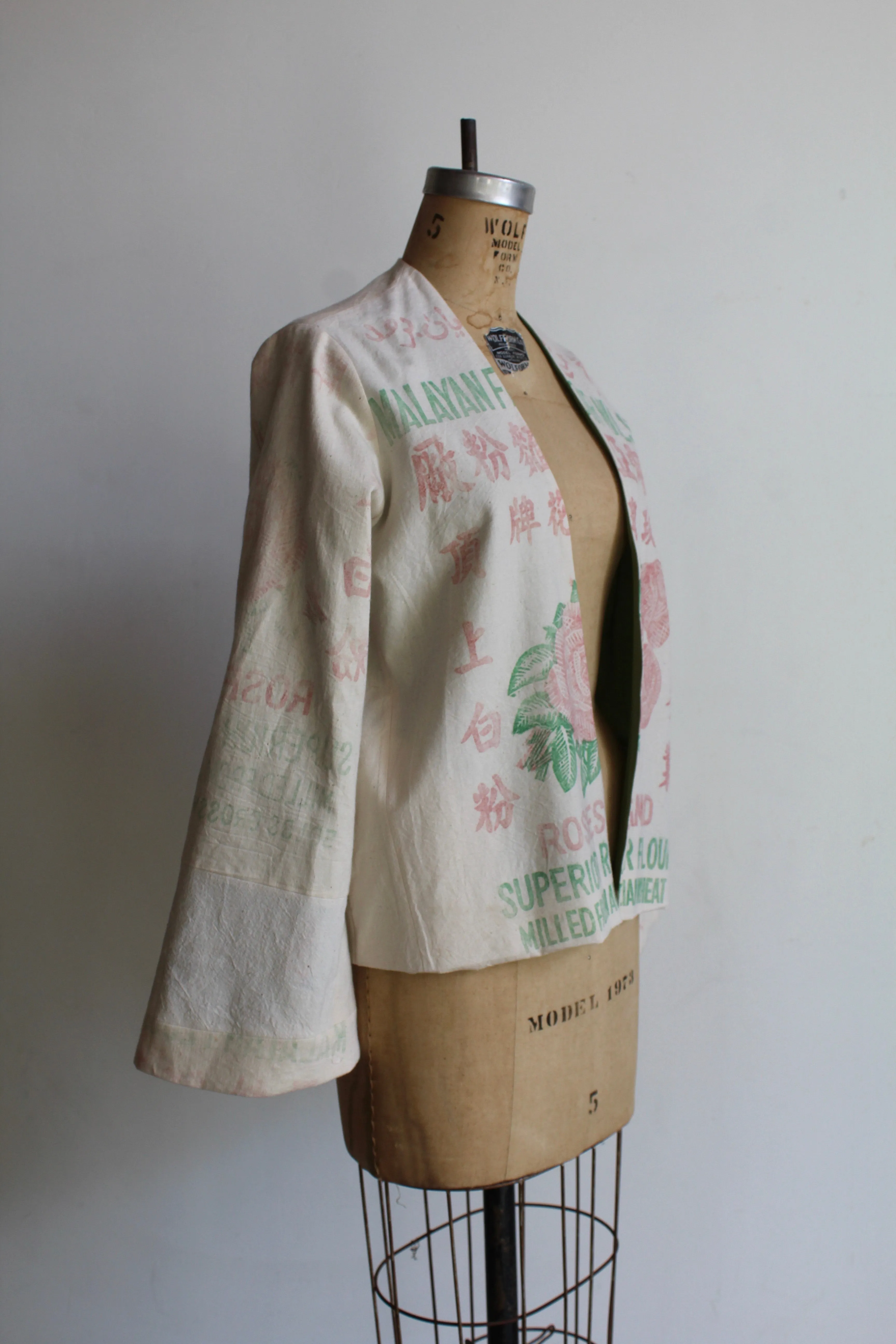 Malayan Roses Cropped Flour Sack Jacket