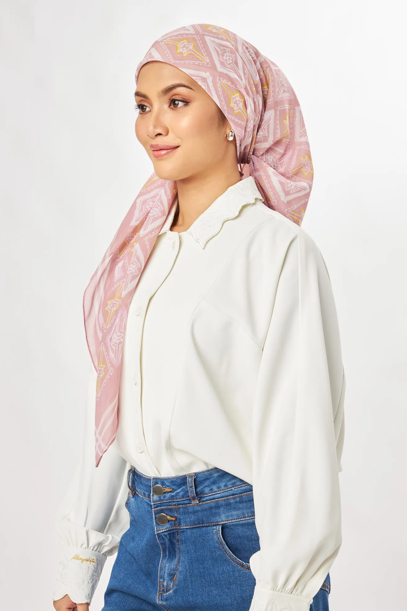 Marny Square Scarf - Dusty Pink