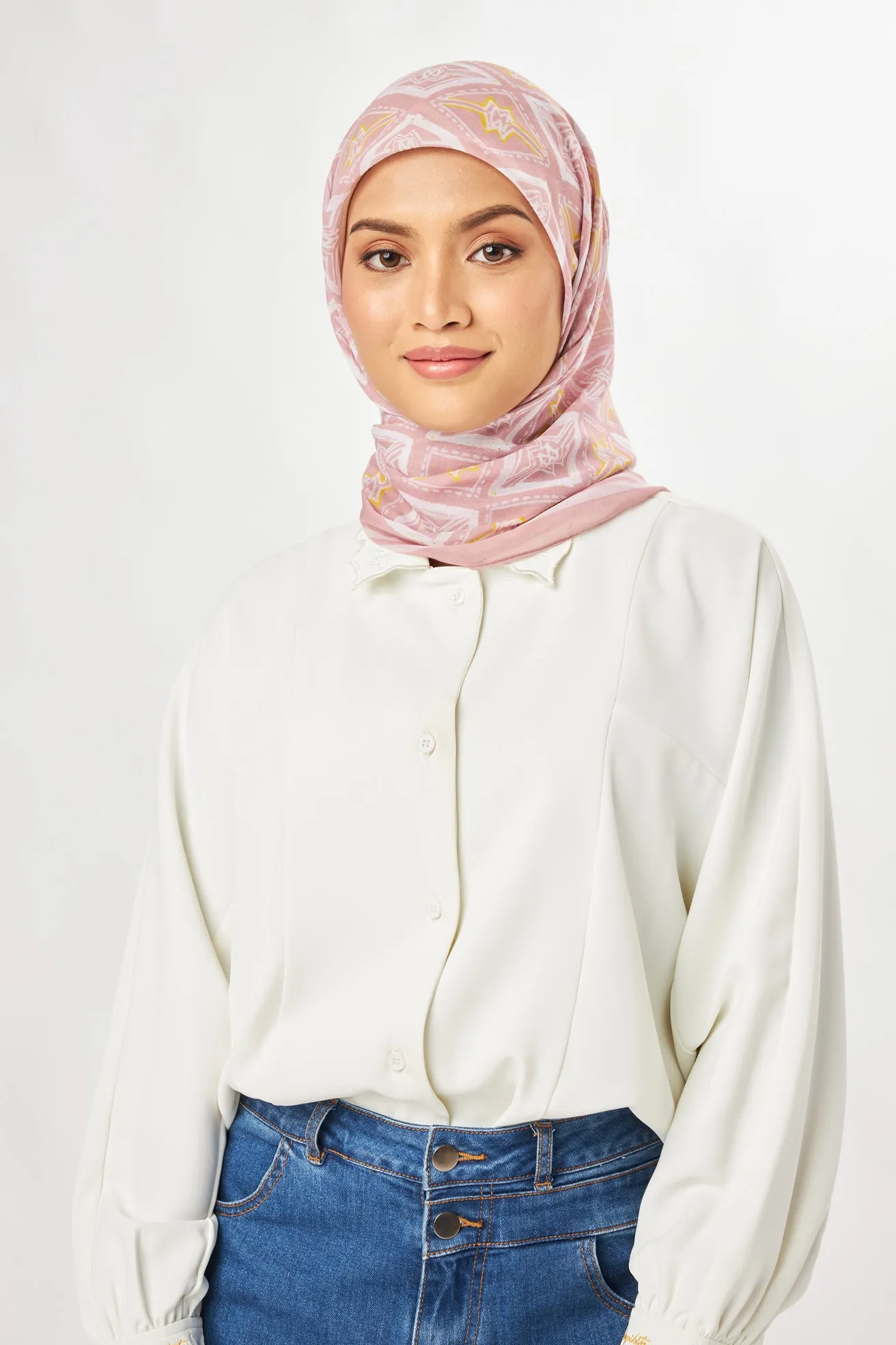 Marny Square Scarf - Dusty Pink