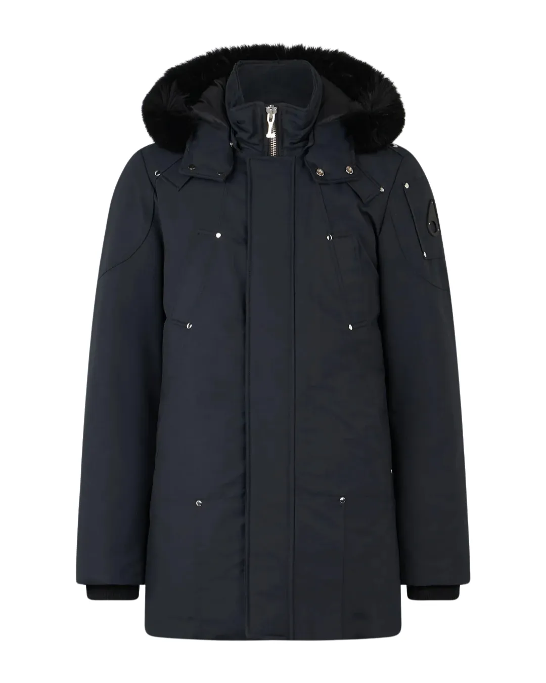 Moose Knuckles Stirling Parka Jacket Fox Fur Navy/ Black