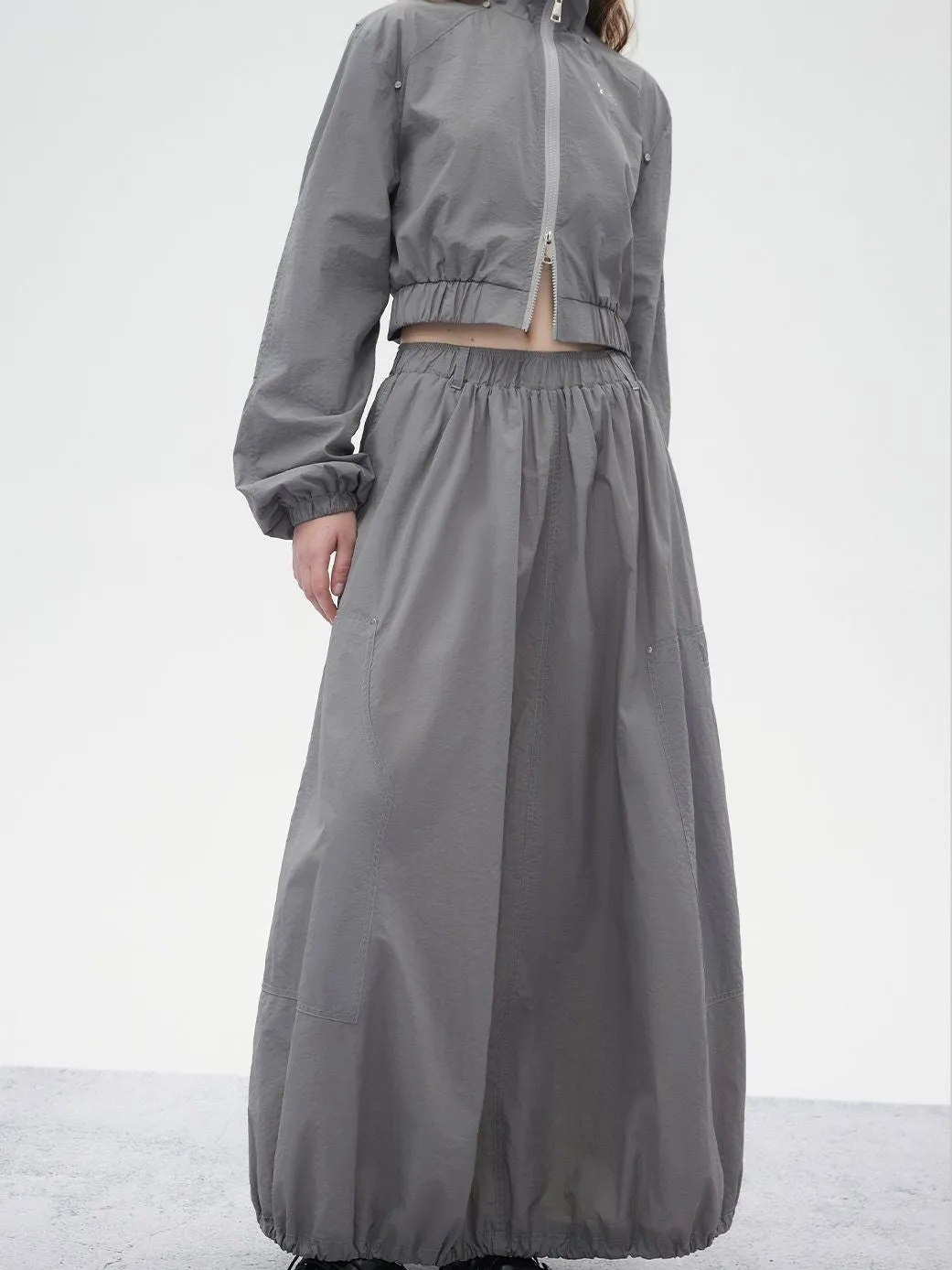 Natural Balloon Long Relax Long-Skirt