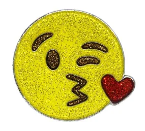 Navika Glitzy Hat Clip/Marker Emoji Blowing Kiss