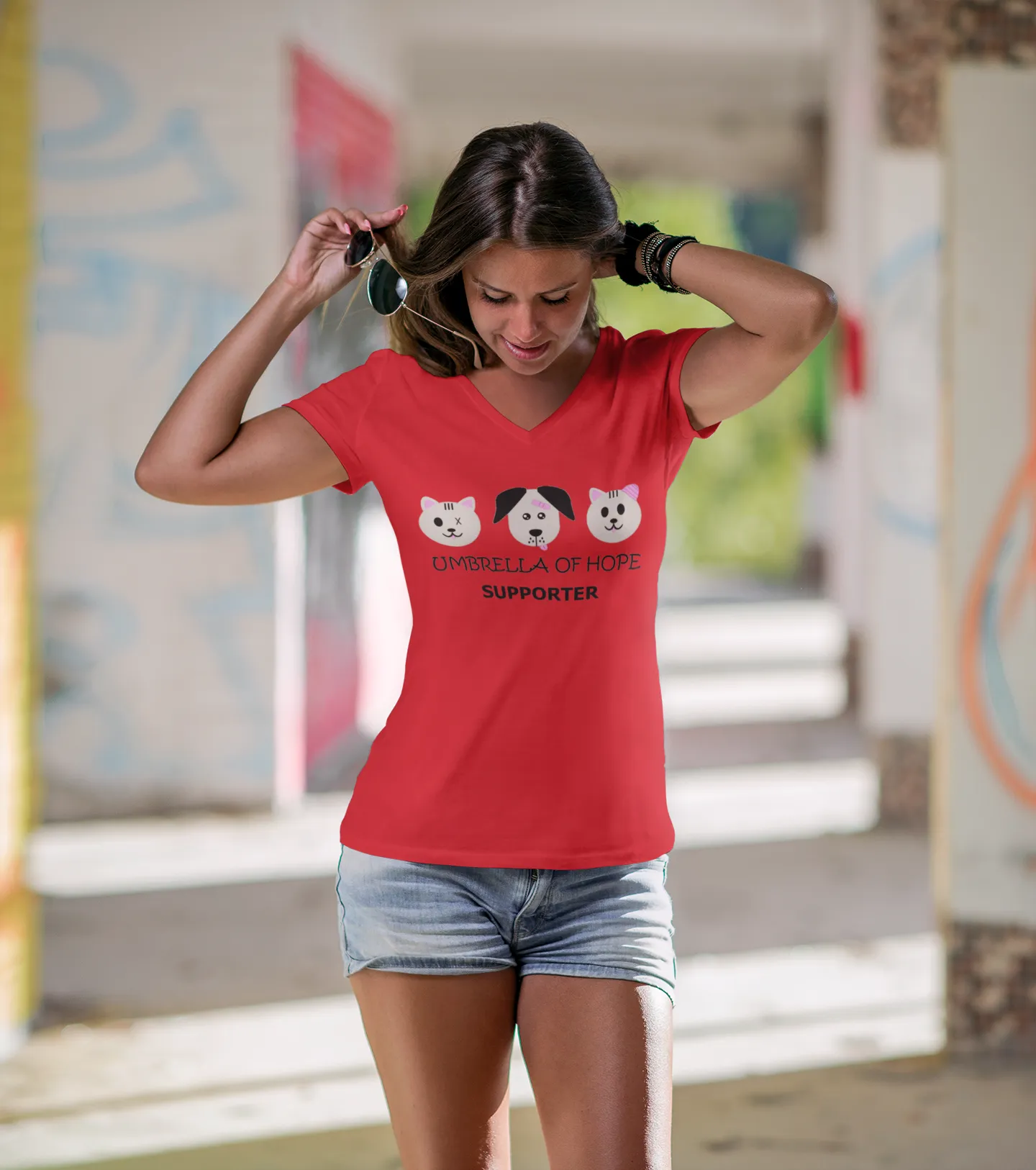 New Umbrella of Hope Rescue-Relaxed Fit V-Neck