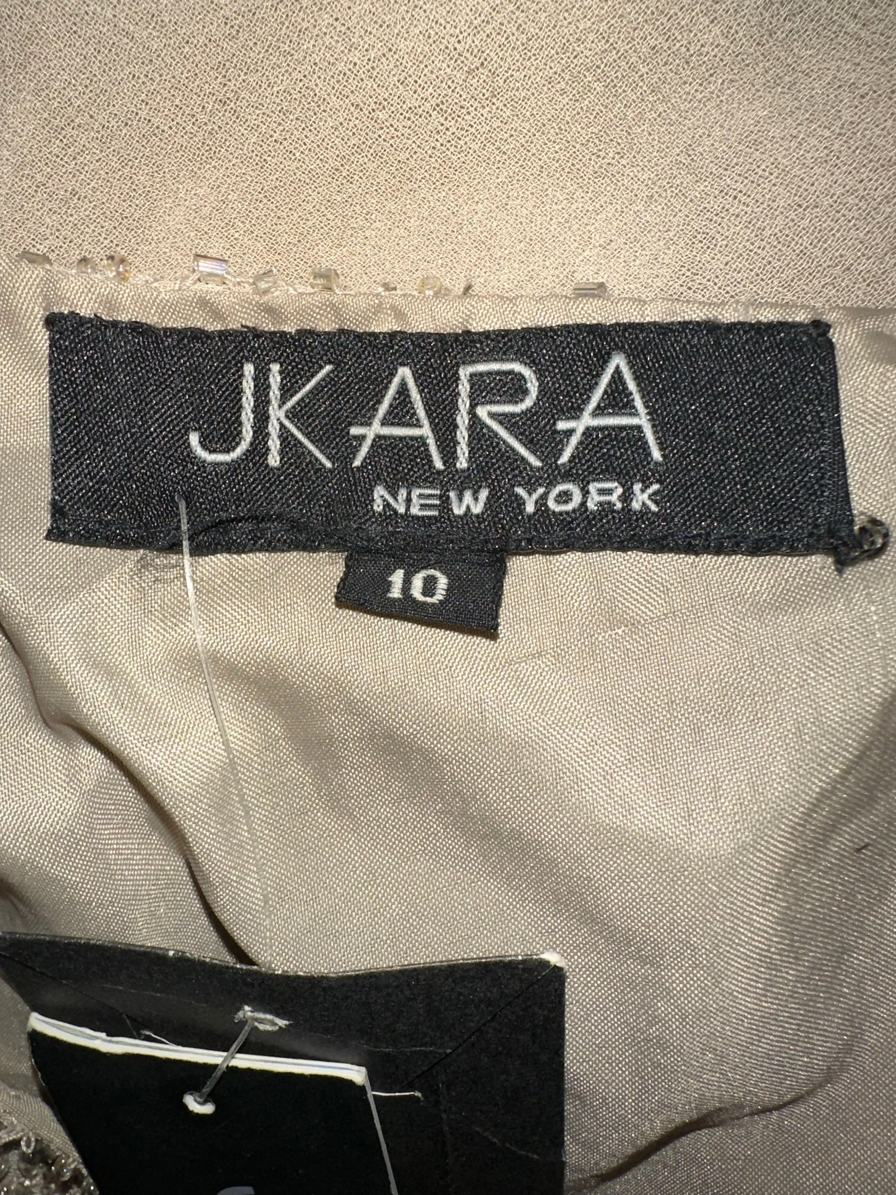 (NWT) JKARA New York - Formal Champagne Sequin Beaded Top Dress