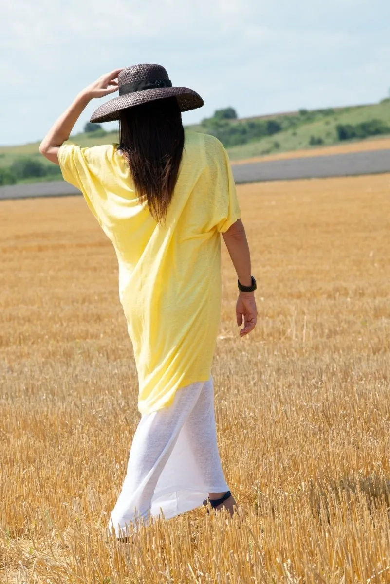 ODILE Light Yellow Summer Dress in 2 parts on SALE