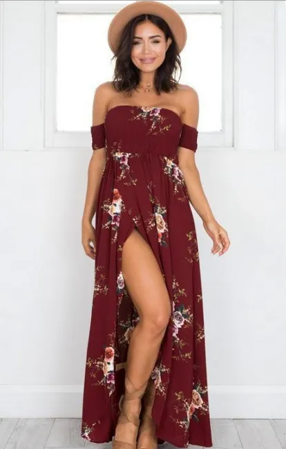 Off shoulder maxi dress