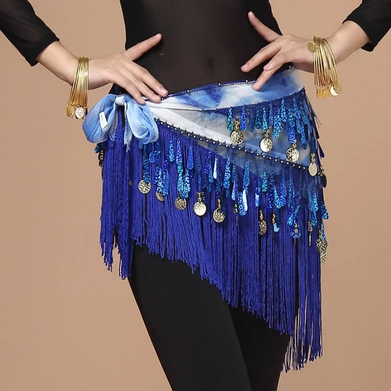 Oriental Coins Belt Women Belly Dance Costumes Accessories Sequin Tassel Hip Scarf Belly Dance Belt Hip Scarf Bellydance