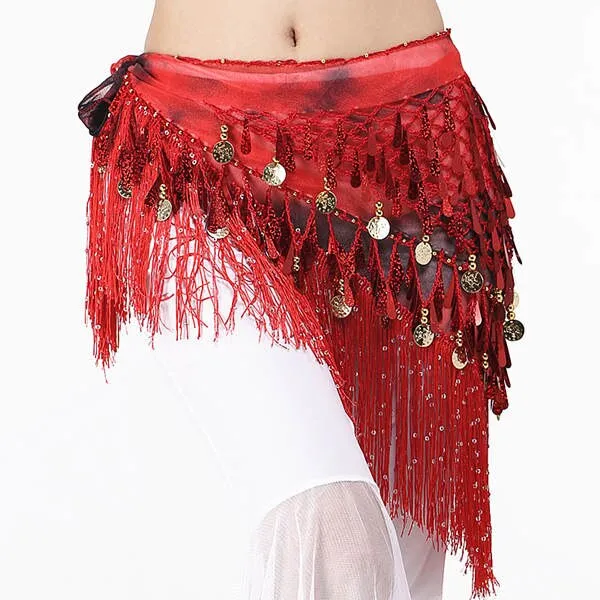 Oriental Coins Belt Women Belly Dance Costumes Accessories Sequin Tassel Hip Scarf Belly Dance Belt Hip Scarf Bellydance